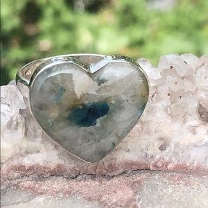 BOUTIQUE LIGHTENING AZURITE 925 SILVER RING, SZ8.5